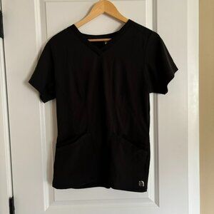 Aero Wink Remix Women's Flex-N-Reach V-Neck Scrub Top (Black, Size M)